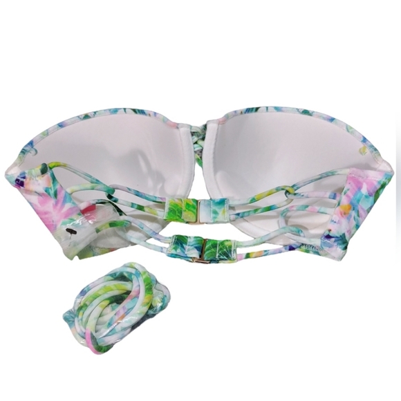 Victoria's Secret Tropical Green Rhinestone Push Up Bikini Top Woman's Size 34C - Picture 5 of 11